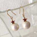 コットンパールと星のピアス