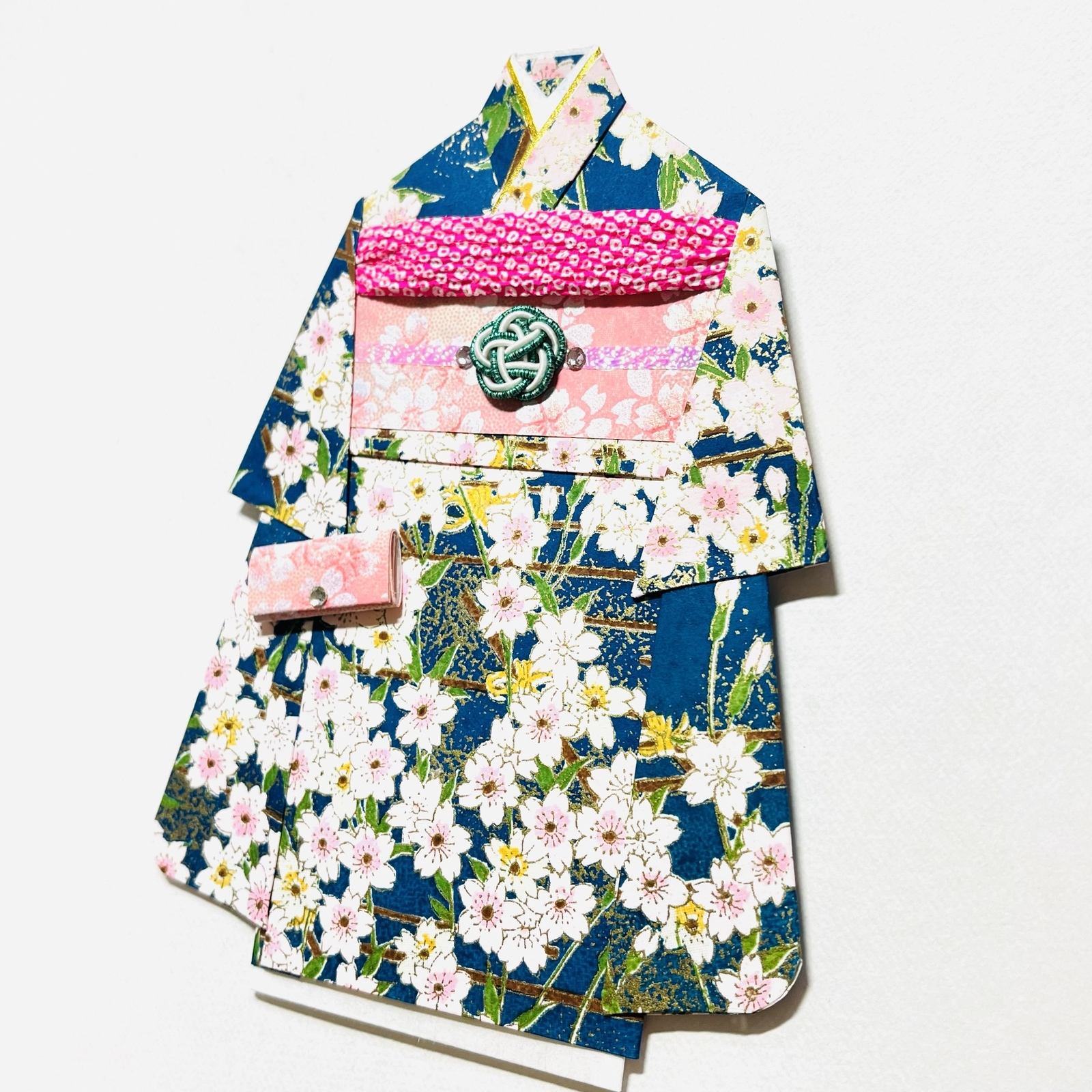 着物のポチ袋2981 QUOカードサイズ 桜 - 着物のポチ袋屋 キャンドル