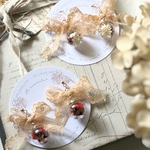 一緒に作る耳飾り♡紅茶染めver.ガラスドームのころんと可愛い耳飾り.°◌̊