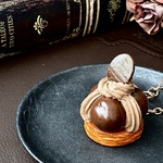 サントノーレ　ケーキ　チョコ　バックチャーム☆フェイクスイーツ☆サントノレ☆食品サンプル☆シュークリーム☆クレイケーキ