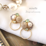 ビジュー&リングの大人ピアス