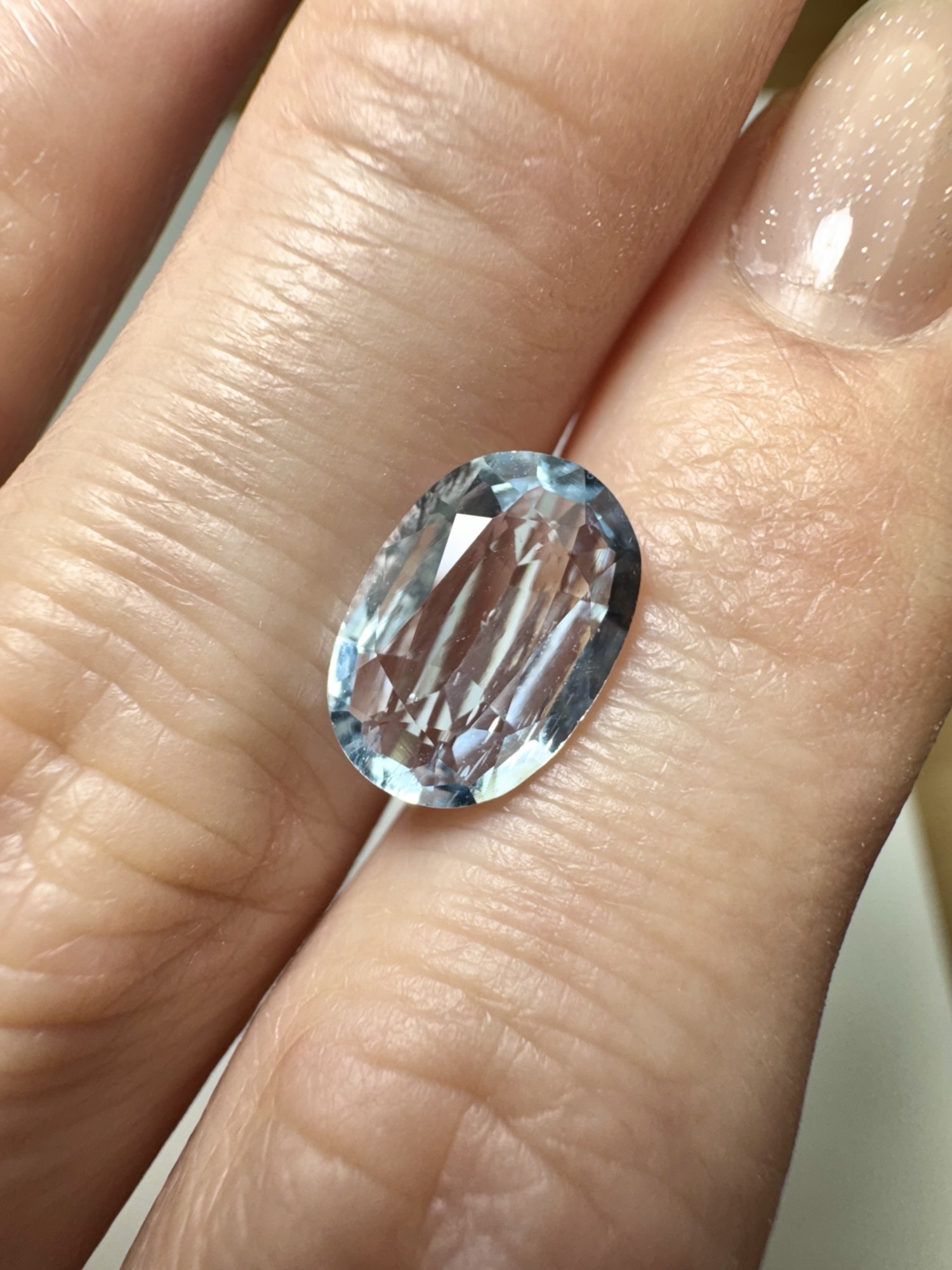 大粒✨得 2.20ct 11mm 天然アクアマリン ルース オーバルカット