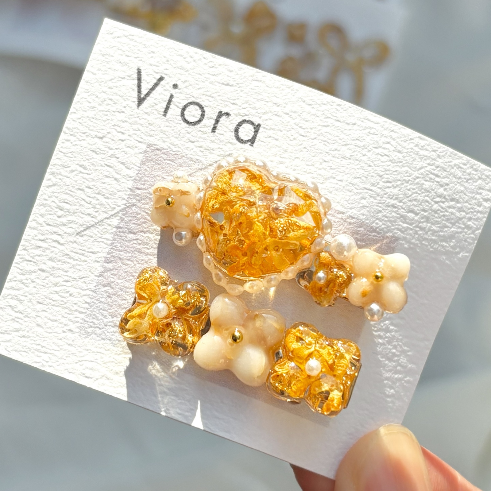 季節限定】金木犀のお子様用ヘアゴム2本セット - Viora | minne byGMO