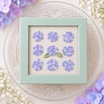 雫きらめく紫陽花刺繍 ☾ 手刺繍のインテリアフレーム