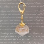 持ち歩き用盛り塩オルゴナイト　ルチルクォーツ　キーホルダー　天然石キーホルダー