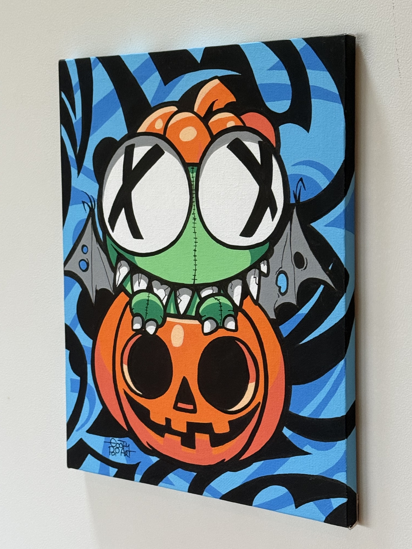 パグ アートフォト「What's up？」デンマーク　レア goofy pop art 原画】#037｜Tricky Monster - goofy pop art | minne