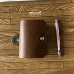 minne限定【m5とってもシンプル 焦茶oil  少しワイルド】ミニ５システム手帳 Ｃヌメ革 染料オイル仕上 micro5 mini5 250423
