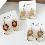 アクリル　チェーン　マーブル ゴールド　リング  ピアス　イヤリング　チタンピアス　樹脂ピアス　ハンドメイドピアス　シンプル
