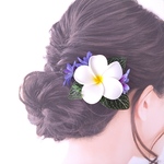 《再販》プルメリア 紫色 小花 フラダンス 髪飾り ハワイアン フラ ヘアクリップ FL-43  