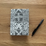 ほぼ日5年手帳のためのカバー  mina perhonen forest tile ミナペルホネン の 刺繍生地　ベージュ