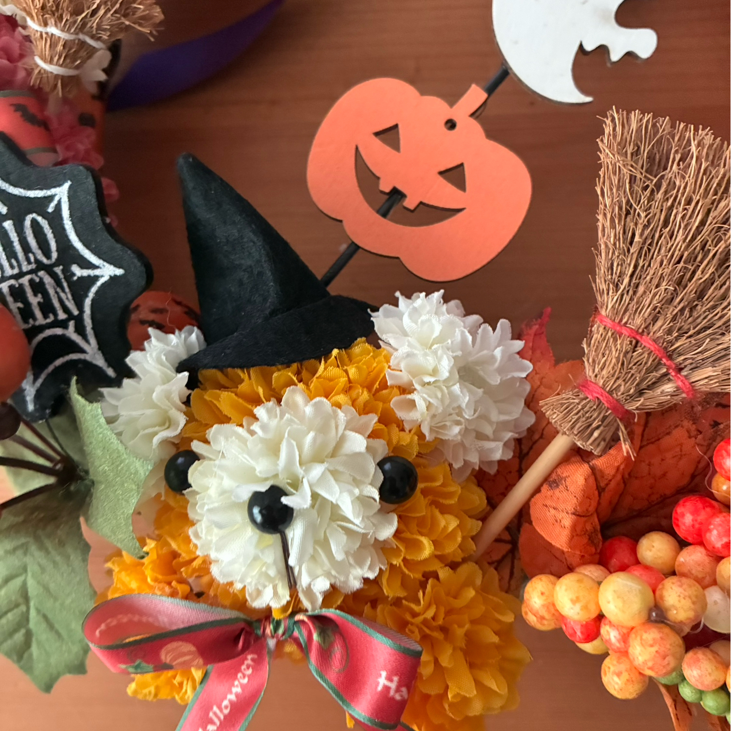 Happy Halloween＊ハロウィンリース 約30cm秋色フラワーリース玄関