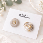 〘 パープル 〙アシンメトリー刺繍｜ピアス/イヤリング｜bloomlet