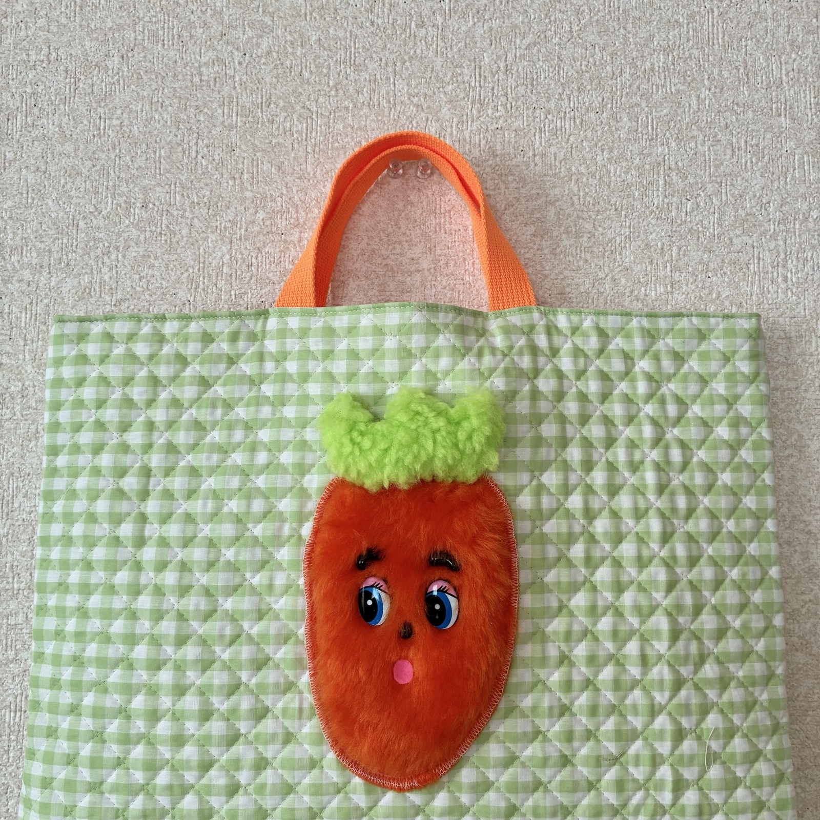 new///にんじんさん ハンドメイド レッスンバッグ トートバッグ