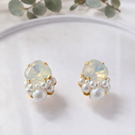 Glow Pearl イヤリング／ピアス パール ビジュー クリスタルガラス オパールホワイト