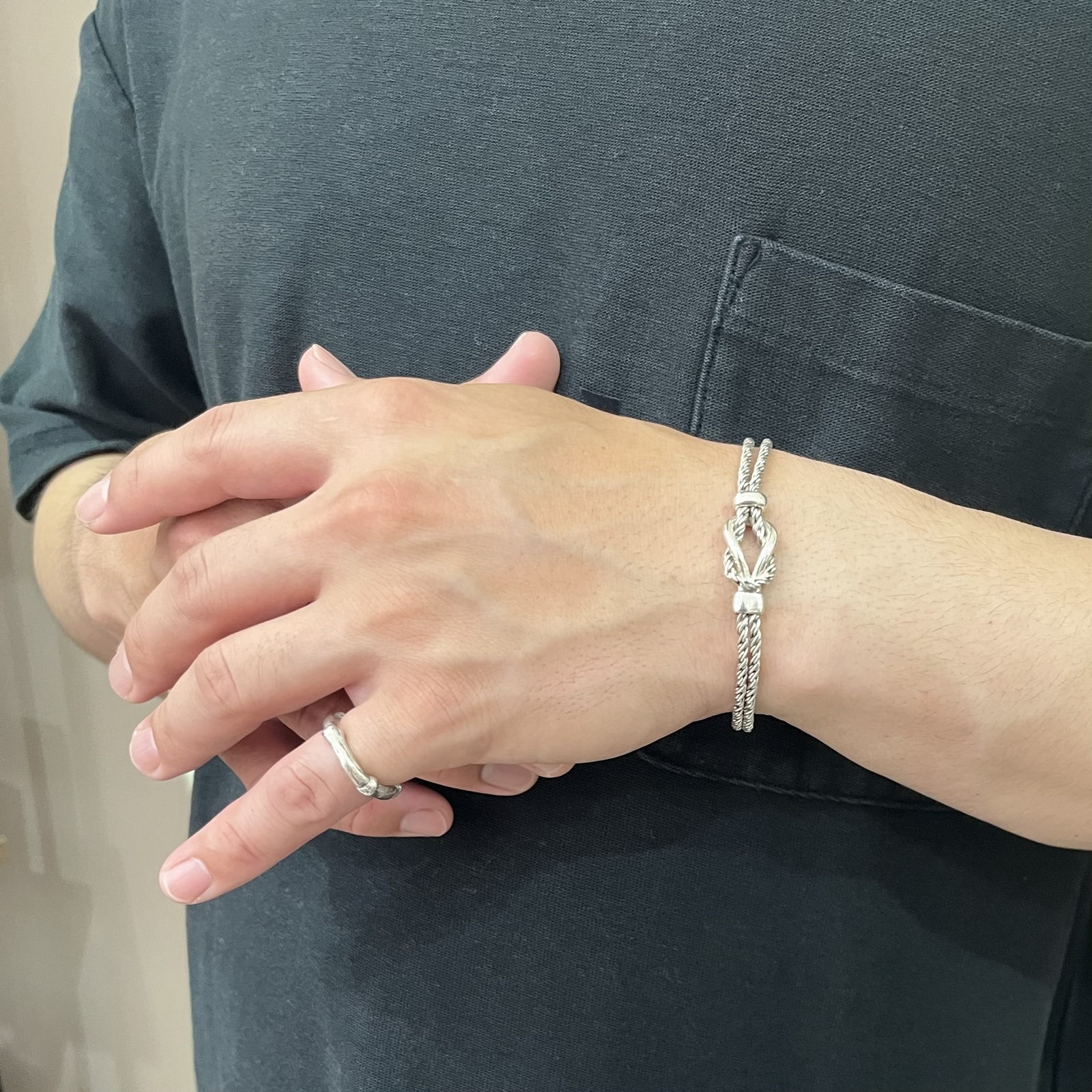 TIFFANY&CO】2984 TIFFANY&CO. センターノット ダブルロープチェーン