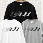 参勤交代？ 行進ワニ長袖Tシャツ （メンズ/ネイビー）