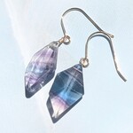 フローライト　スピンドルカット　一点もの　14kgfフックピアス
