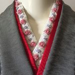 正絹花刺繍半襟☆帯留めセット