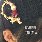 大人気!星屑トナカイの冬の夢✴︎サークルブローチ/クリスマス/ビジュー/コットンパール/雪