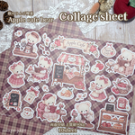A4コラージュシート☕🧸りんご喫茶🧸🍎𓊆10月新作𓊇
