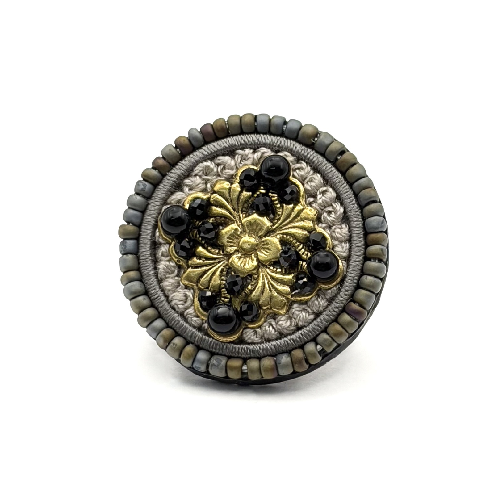 光のレイヤード＞刺繍ブローチ l-bfzi006bro ☆アートアクセサリー