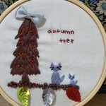 刺繍枠飾り autumn tree  
