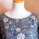 アンティーク風　flowerワンピ♬～blue～ 