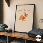 SWEET DREAMS｜猫とたい焼き｜オリジナルポスター｜選べるサイズ｜送料無料