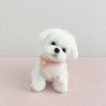 【お迎え待ち】手のひらサイズおすわりマルチーズちゃん　※アクリルケース付き