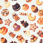 【040】魔女の小さなお菓子屋さん | Little Witch’s Sweet Shop｜ハロウィンのお菓子フレークシール｜Petite Season Collection