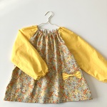 ⭐︎7様ご予約品⭐︎ [110cm] スモック (Bloom garden 花柄 オレンジ) ポケット２個