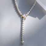 パールのY字ネックレス 2way サージカルステンレス 金属アレルギー対応 シンプル ロングネックレス フォーマル パール Y字 人気 結婚式 ブライダル ネックレス ゴールド シルバー オケージョン