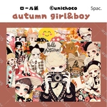 【autumn girl＆boy】©︎unichoco 新作デザイン｜ロール紙 ①