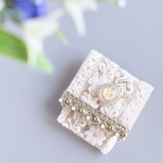 インド刺繍リボンのミニポーチ(ピンク)　✧︎アクセサリーポーチ✧︎アクセサリーケース✧︎コインケース✧︎インド刺繍✧︎天然石入れ