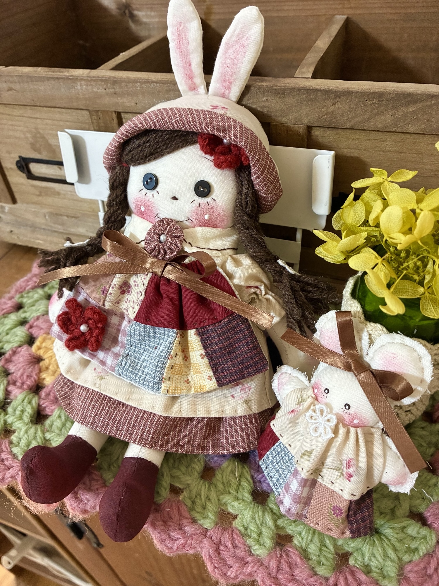 カントリードール（パッチワークの子)ちびうさちゃん付き