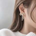 お気に入り1500超💖【メルマガ掲載】リボン　ビジュー　ピアス　イヤリング　シルバー925    パール　シンプル   結婚式　フォーマル　オケージョン　金属アレルギー対応　CZダイヤ