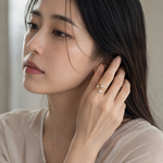 【NOIR BLANC】トリプルストーン リング｜サージカルステンレス316L ホワイト 金属アレルギー対応 str161-WH