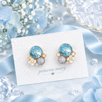 残1》アクアマリン&セリーングレイ♡﻿flower bijouピアス