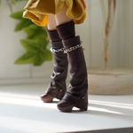 【1/6サイズ】【ヒール】Long  Boots : chain（ブラウン）