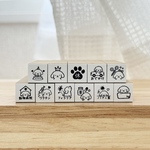わんこと暮らすスタンプ｜スティックはんこ｜犬の健康管理・通院・おでかけ・記念日｜ペット手帳・手帳デコ｜全11種類
