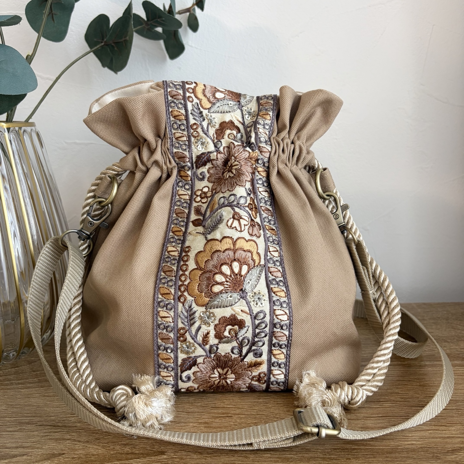 インド刺繍リボン＊巾着ポーチ - AZALIA | minne byGMOペパボ 国内最大