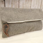 SALE!!ウールクラッチショルダーBag（ベージュ）Ｌ