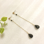 再販 ブラックスピネル ノンホールピアス