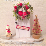 Christmas☆小さなリースの玄関（りんご）