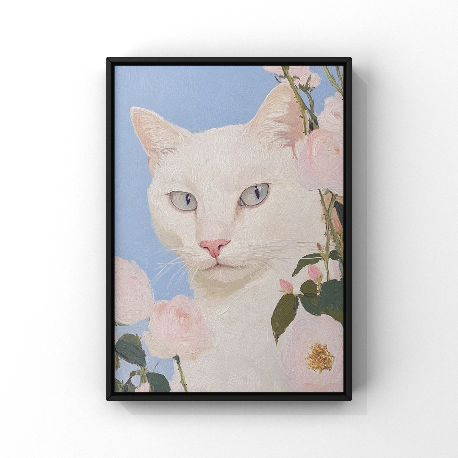 絵画 | イラストポスター 204 ☆ 【青い蝶ネクタイをした猫ちゃん