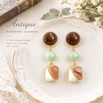 【再販】チョコミント色のレトロイヤリング/ピアス