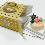 【送料無料】ミニチュアクリスマスケーキ・白文鳥サンタさん
