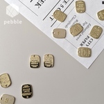 【4pcs】[CM-046] ラベル タグ コイン チャーム 英字 ゴールド