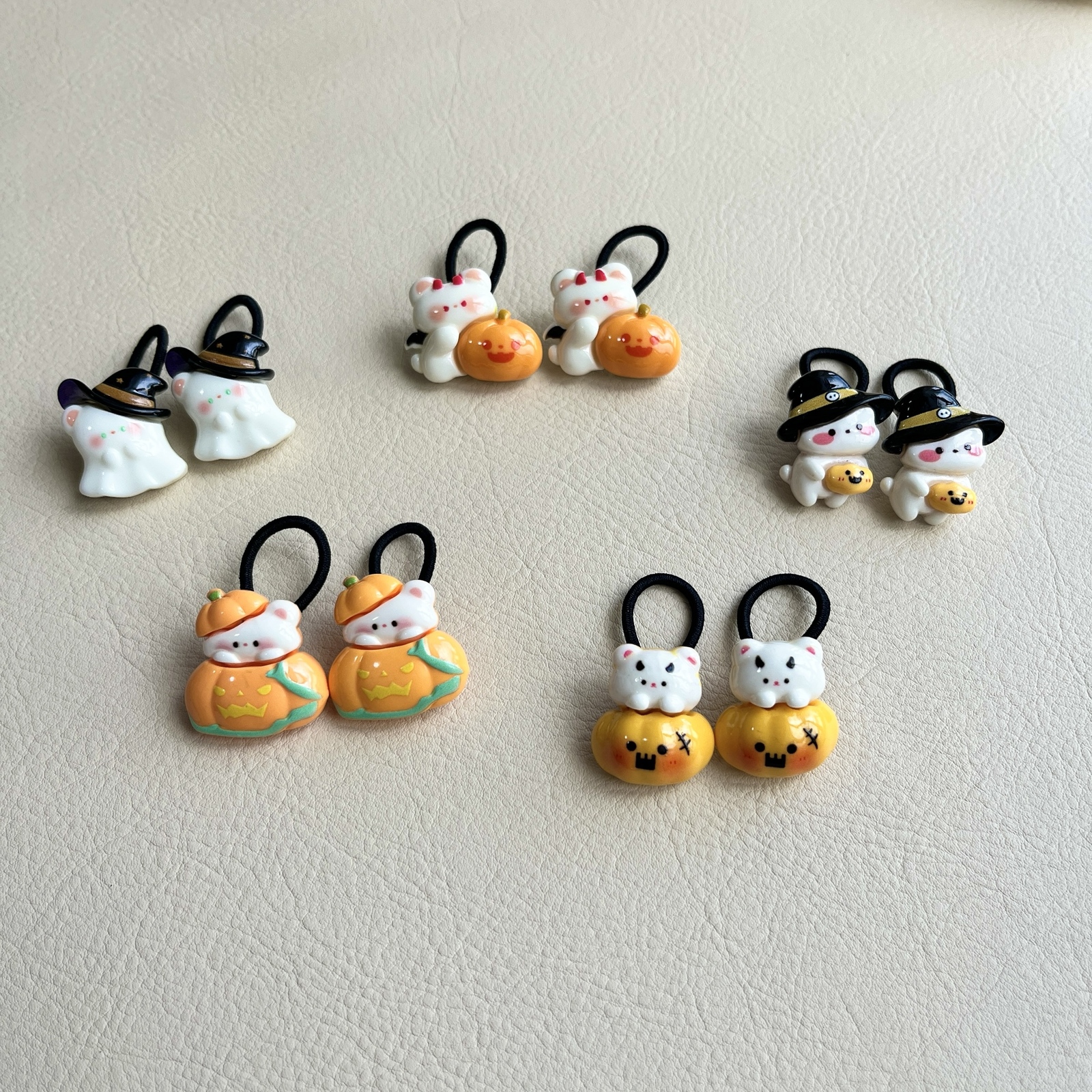 🎃 ハロウィンヘアゴム 3個セット 👻【おばけ、カボチャ、魔女