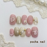ネイルチップ ❁¨̮ ピンクネイル 桜ネイル サイズオーダー カラー変更可♡